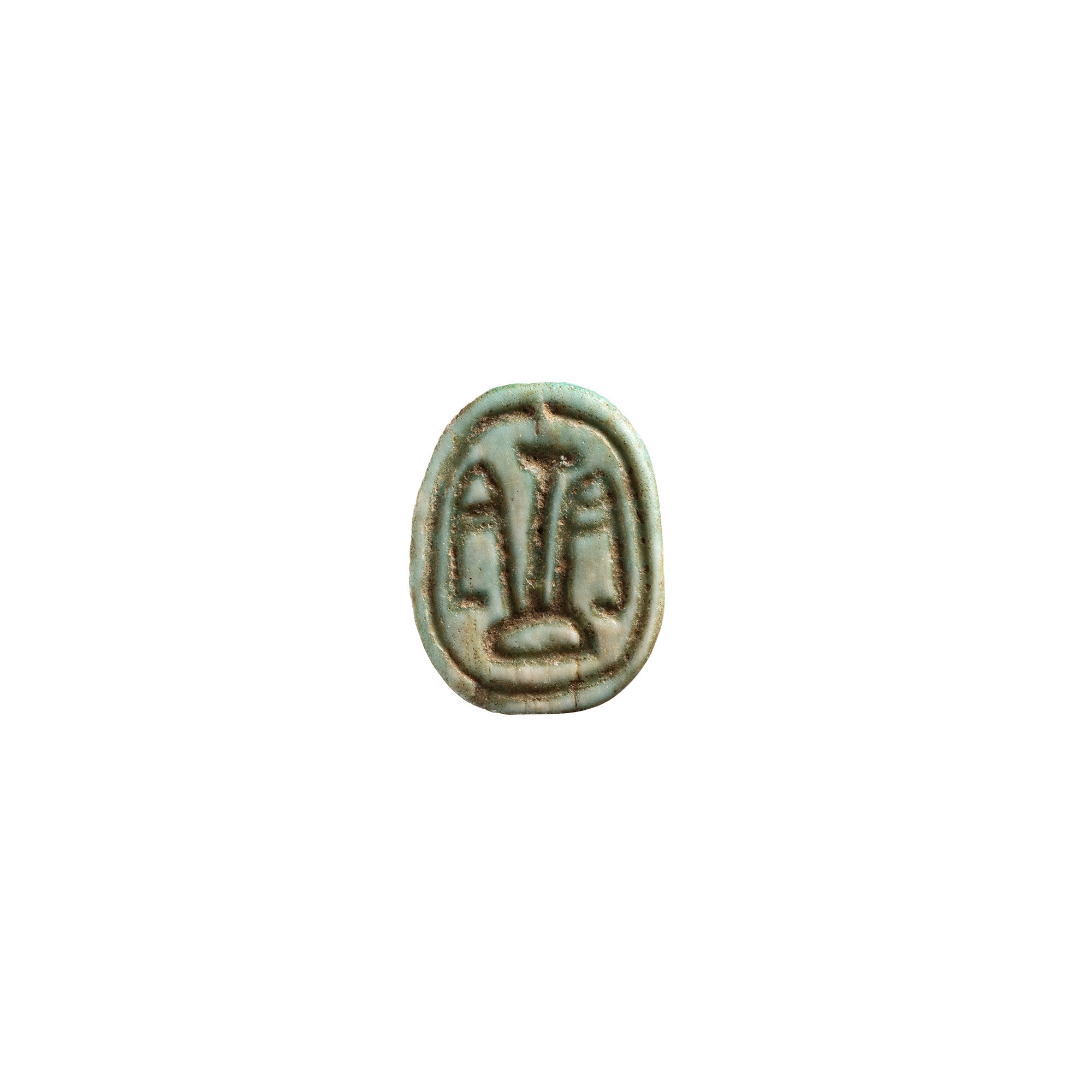 A New-Kingdom Scarab with papyrus design.